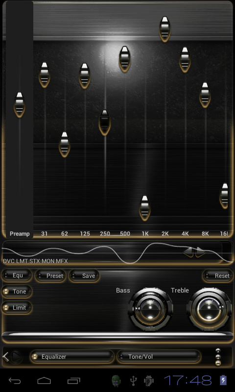 Poweramp skin Gold Glow Screen 2