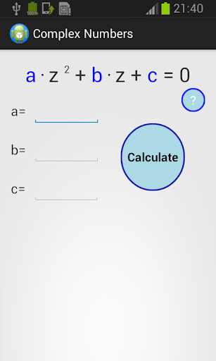 Complex Quadratic Equation