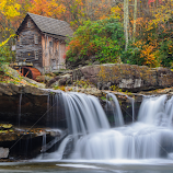 Grist Mill and Waterfall by Ed Shanahan -  