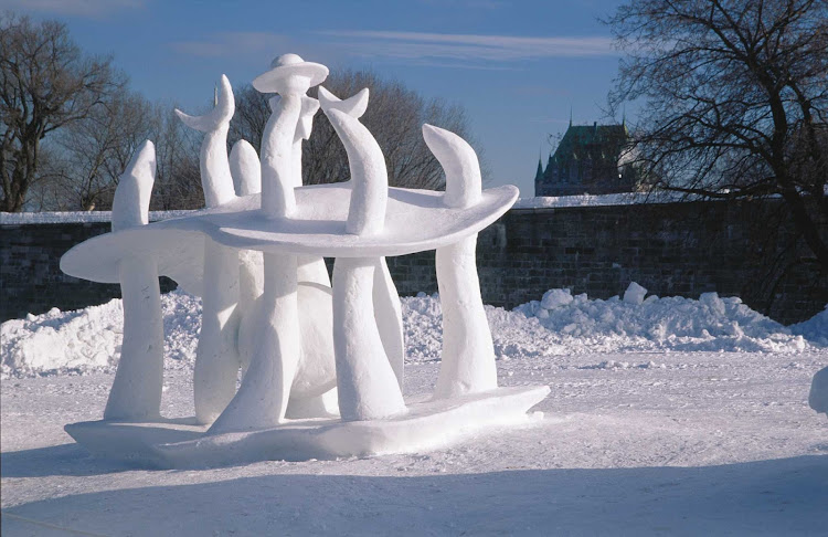 A snow sculpture at the Carnaval de Quebec in Quebec City.