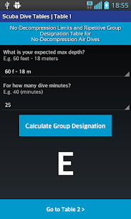 Scuba Dive Tables - náhled