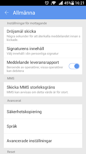 GO SMS Pro Swedish language pa