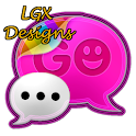 GO SMS Theme Sleek Bubble Pink logo