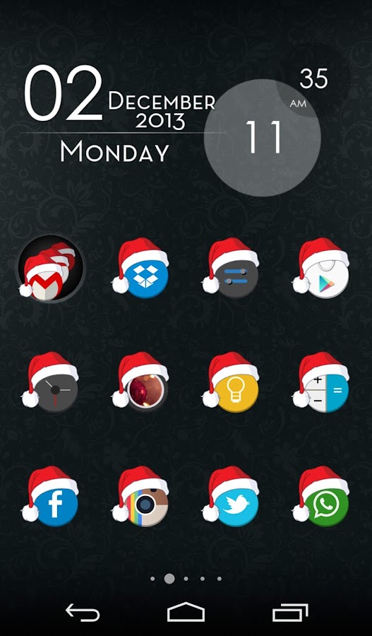 Xmas Cyrcle Icons Apex Nova - screenshot