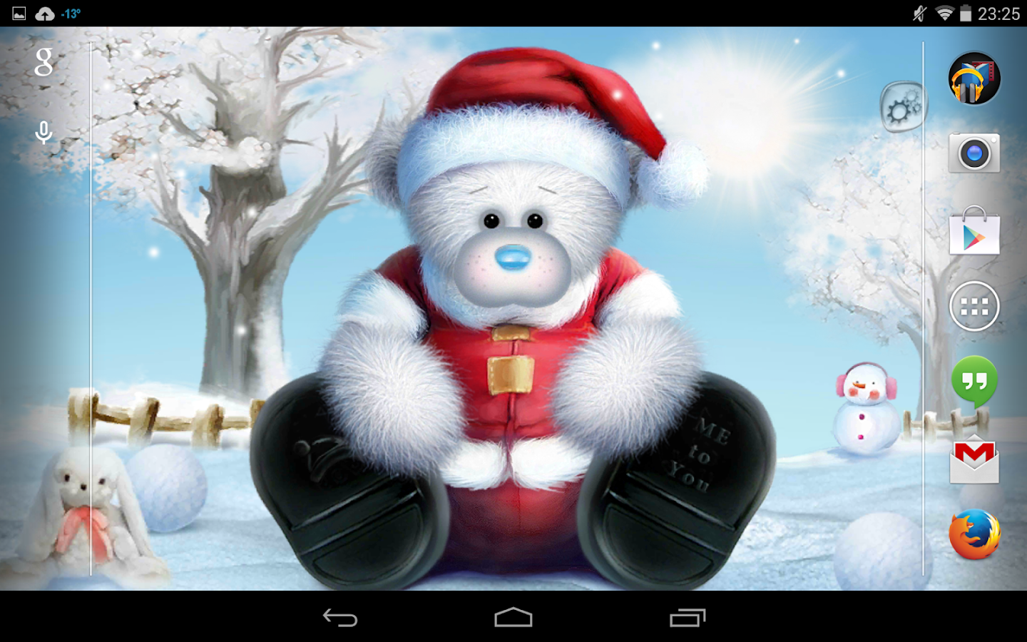 Живые обои Мишка Тедди. Зима и Рождество на Андроид