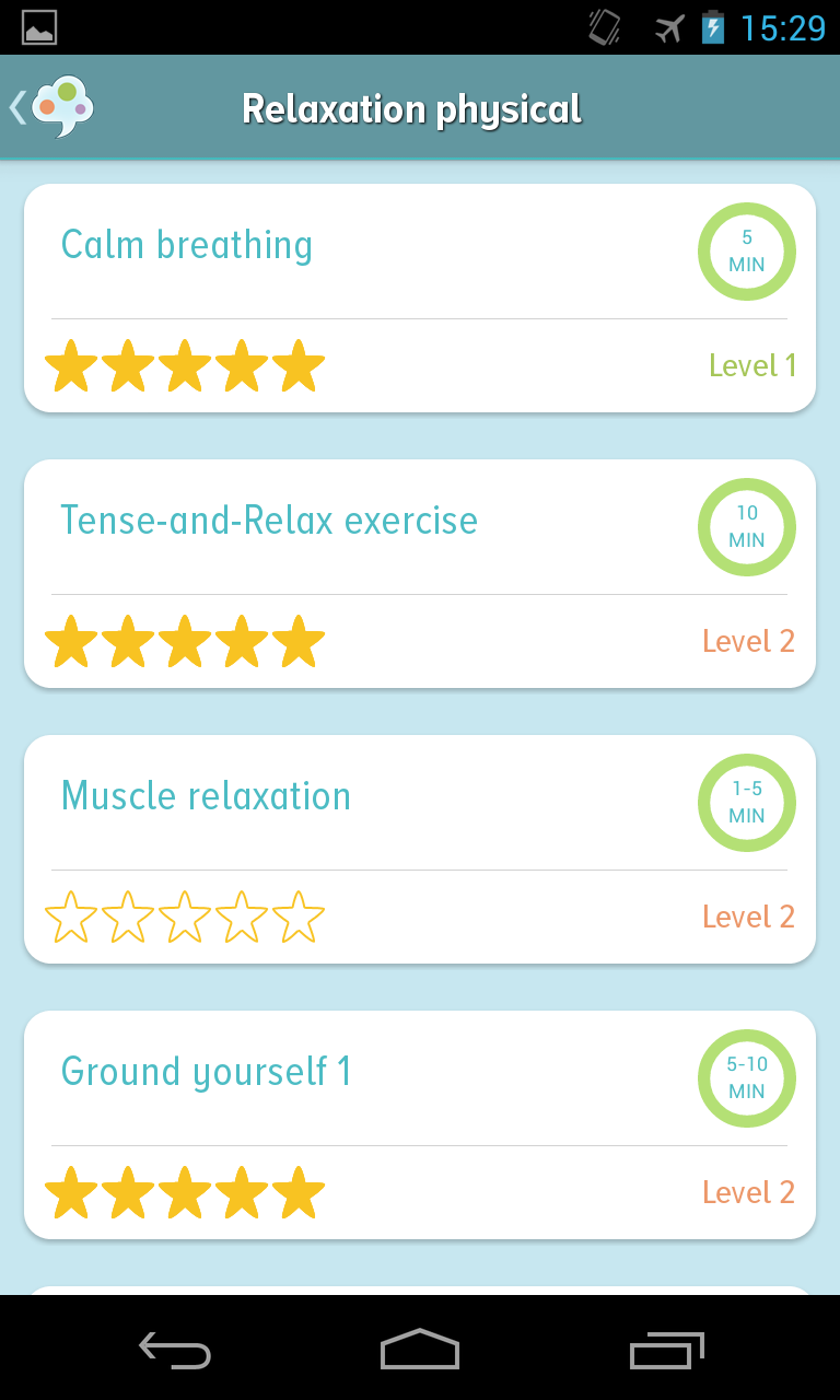 Self-help Anxiety Management Screen 3