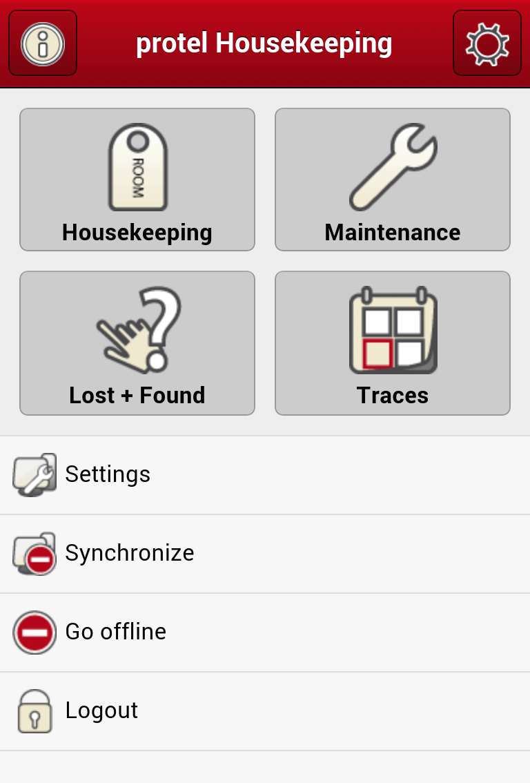 Android application protel Housekeeping screenshort