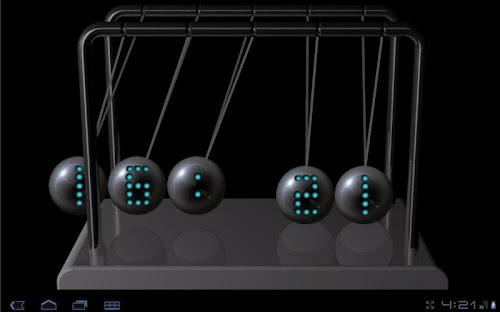 Android application Newtons cradle screenshort