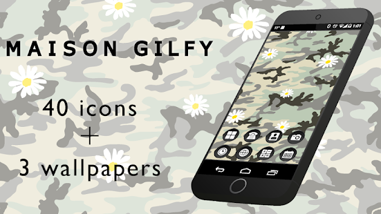 Gilfy シンプルアイコン キュートな花柄壁紙 برنامه ها در Google Play
