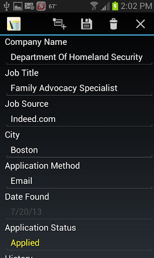 Job Application Db