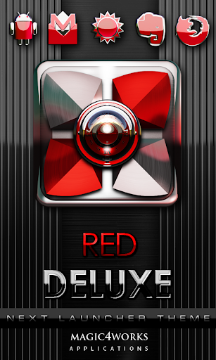 Next Launcher Theme Red Deluxe
