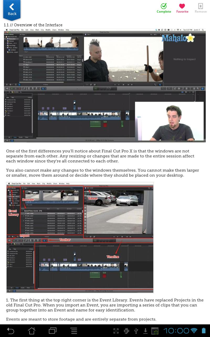 Android application Learn Final Cut Pro X screenshort