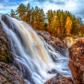 Haugfoss Waterfall by Johannes Mikkelsen - Landscapes Waterscapes