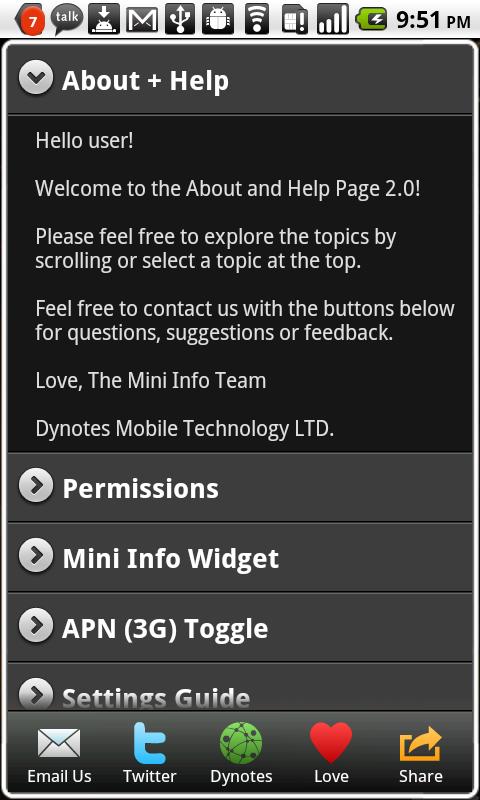 Mini Info Android