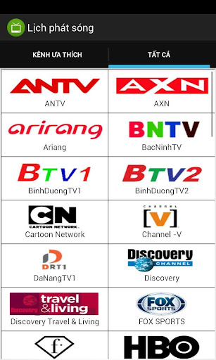 Lịch phát sóng TV