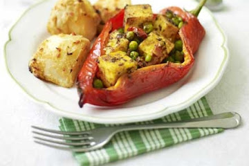 Romano peppers stuffed with paneer & peas