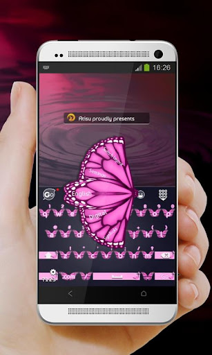 【免費個人化App】粉紅色的蝴蝶 GO Keyboard-APP點子