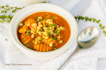 Red Pepper Corn Gnocchi Soup