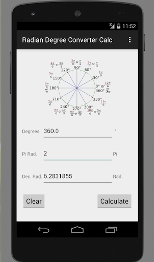 Radian Degree Converter Calc