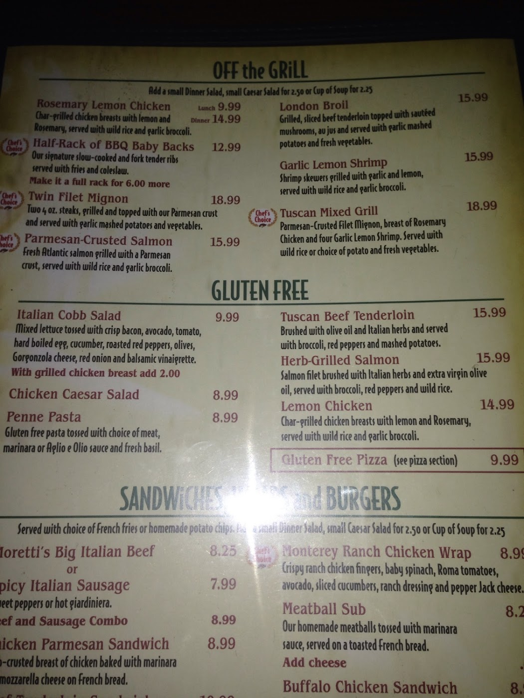 Moretti's Ristorante &amp; Pizzeria Gluten-Free - Schaumburg - 2024