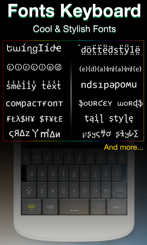 Fonts Keyboard - cool fonts Screen 1