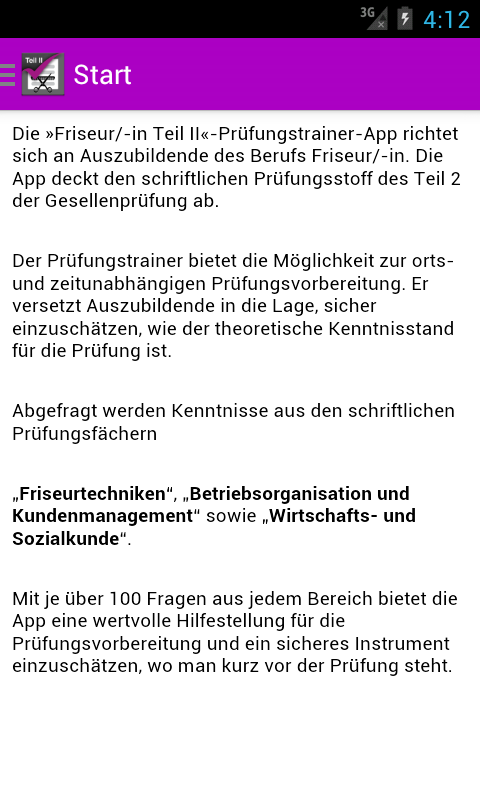 Android application Friseur/-in Teil II screenshort