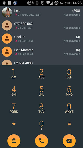 Dialer theme Droid L Orange