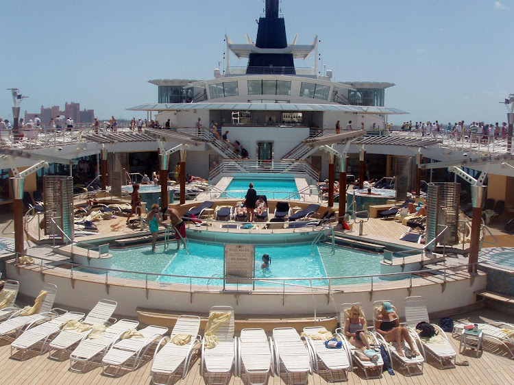 A view of the main pool aboard Celebrity Millennium.