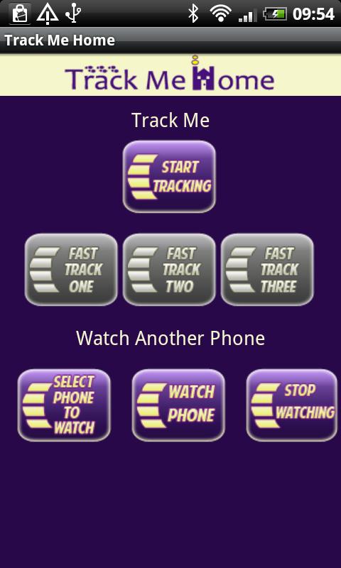 Track Me Home Screen 2