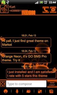 How to install Orange Neon theme GO SMS Pro 1.02 apk for pc
