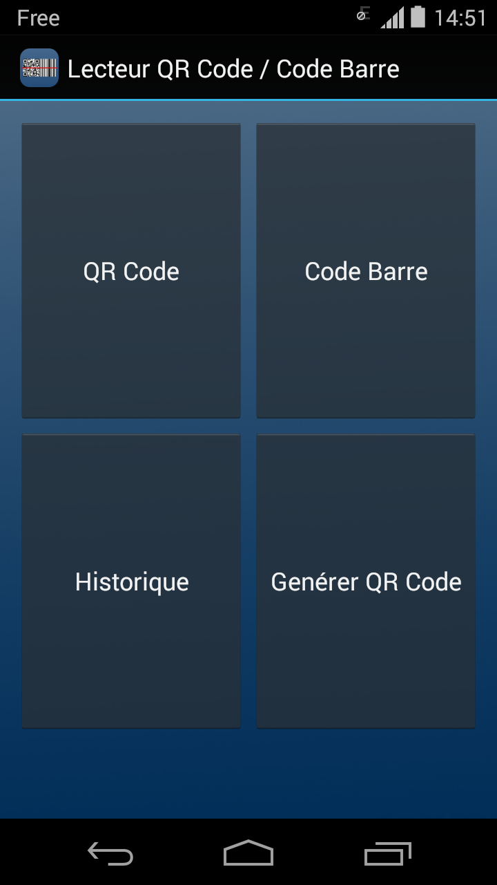 Android application QR Code / Barcode Reader PRO screenshort