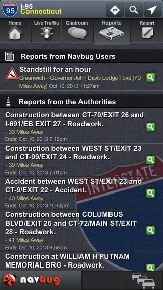 Navbug Traffic Reports Screen 2