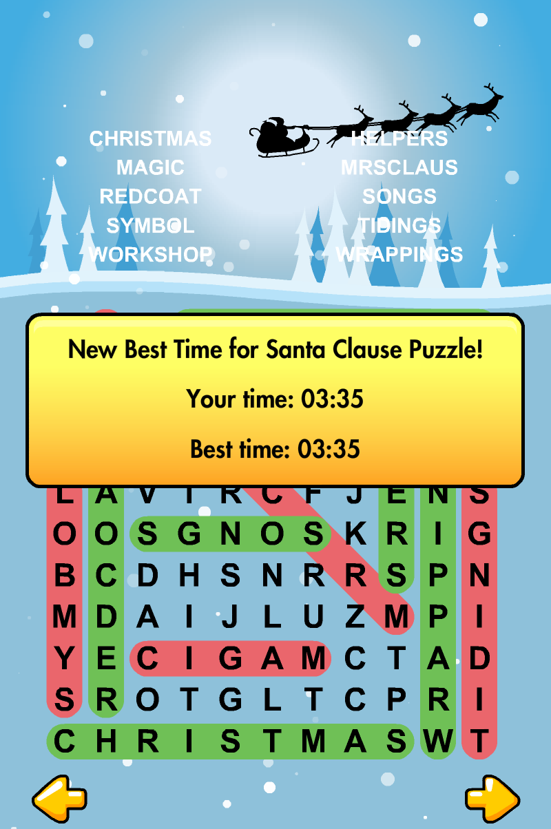 Christmas Word Search Puzzles Screen 3