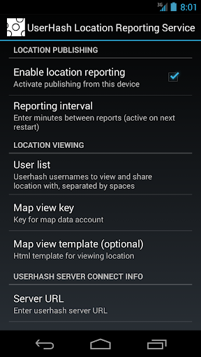 Userhash Location Reporting