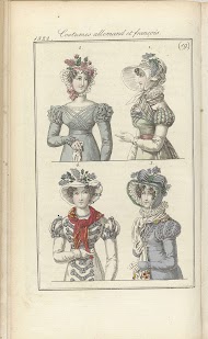 Journal des Dames et des Modes, editie Frankfurt 5 Mai 1822, Costumes allemand et françois, (19)