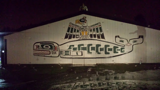 Thunderbird and Whale Mural by Night