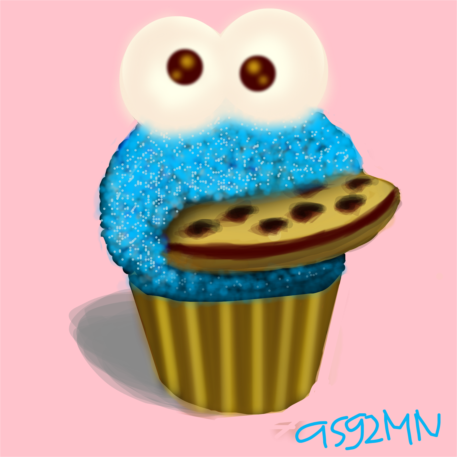 Cookie Monster Cupcake » drawings » SketchPort