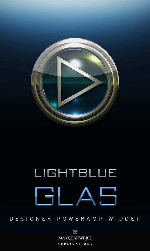 Poweramp Widget Lightblue Glas Screen 3