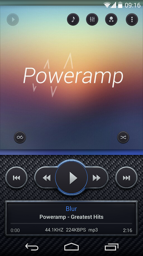 Android application Skin for Poweramp Carbon Fiber screenshort