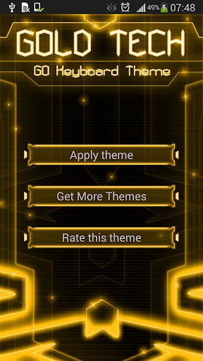 GO Keyboard Gold Tech Theme