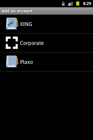 Android application Daniels Plaxo Sync screenshort