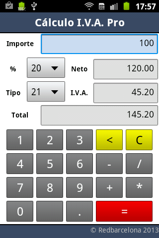 Android application VAT Calculation Pro screenshort