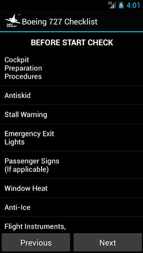 Boeing B727 Checklist