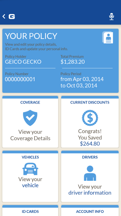 GEICO Mobile - screenshot