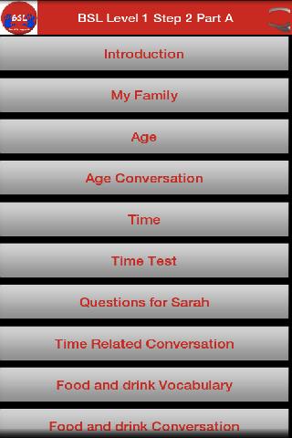BSL Level 1 Step two Part A Screen 3