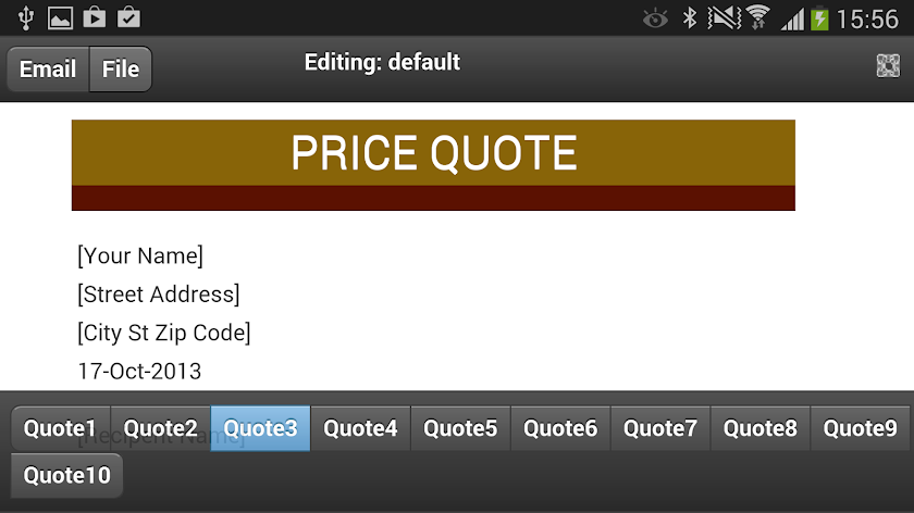 Price Quotes Screen 2