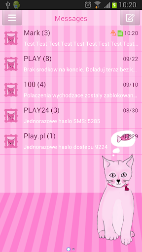 GO SMS Pro Pink Kitties