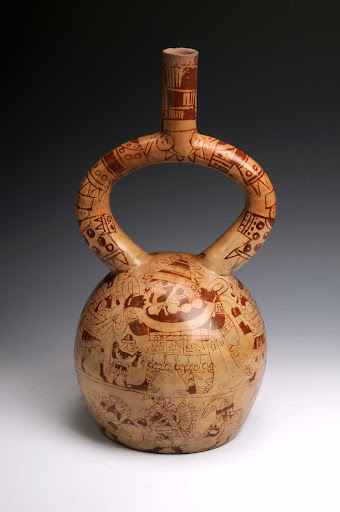 Ceramic ceremonial vessel that represents a ritual dance scene ML013655