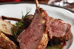 Porcini-Crusted Lamb Chops with Rosemary-Garlic Emulsion