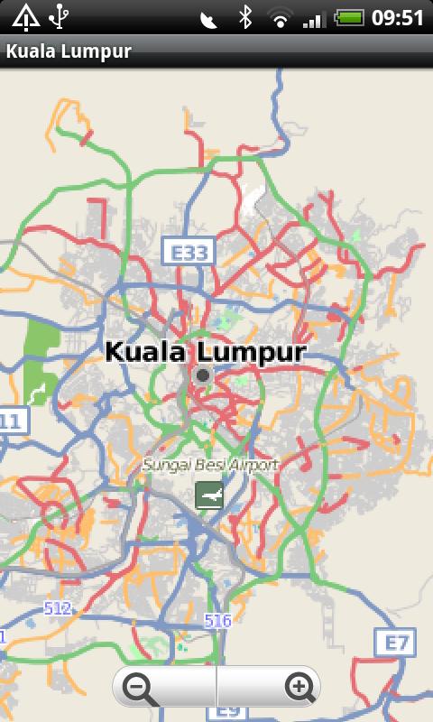 Kuala Lumpur Street Map Screen 1